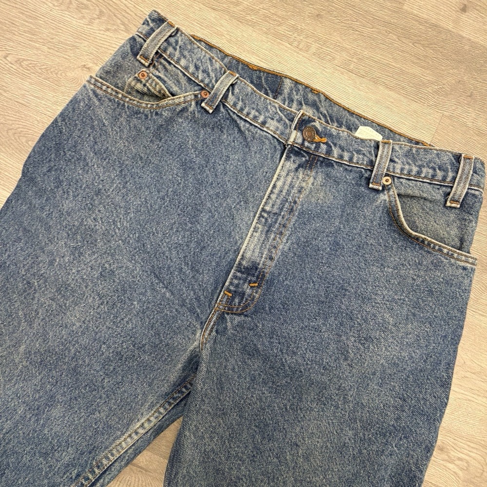 Vintage Levi's 550 Orange Tab Jeans Mens 35x32 USA Relaxed Tapered Medium Wash